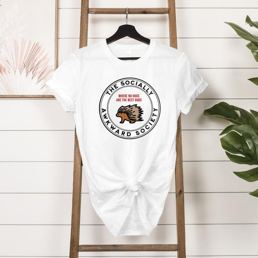 T-shirt - The Socially Awkward Society - Hanging in white