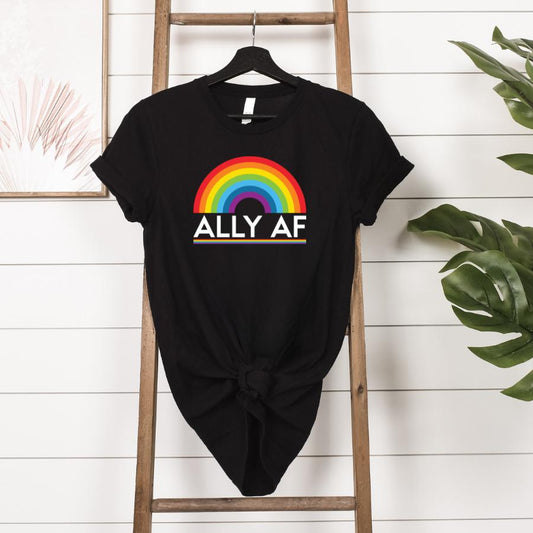 Ally AF T-Shirt Hanging in Black 