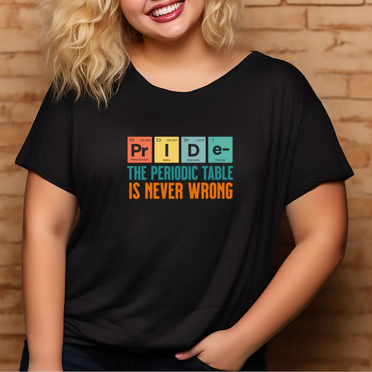 The Periodic Table Is Never Wrong T-Shirt model in black 