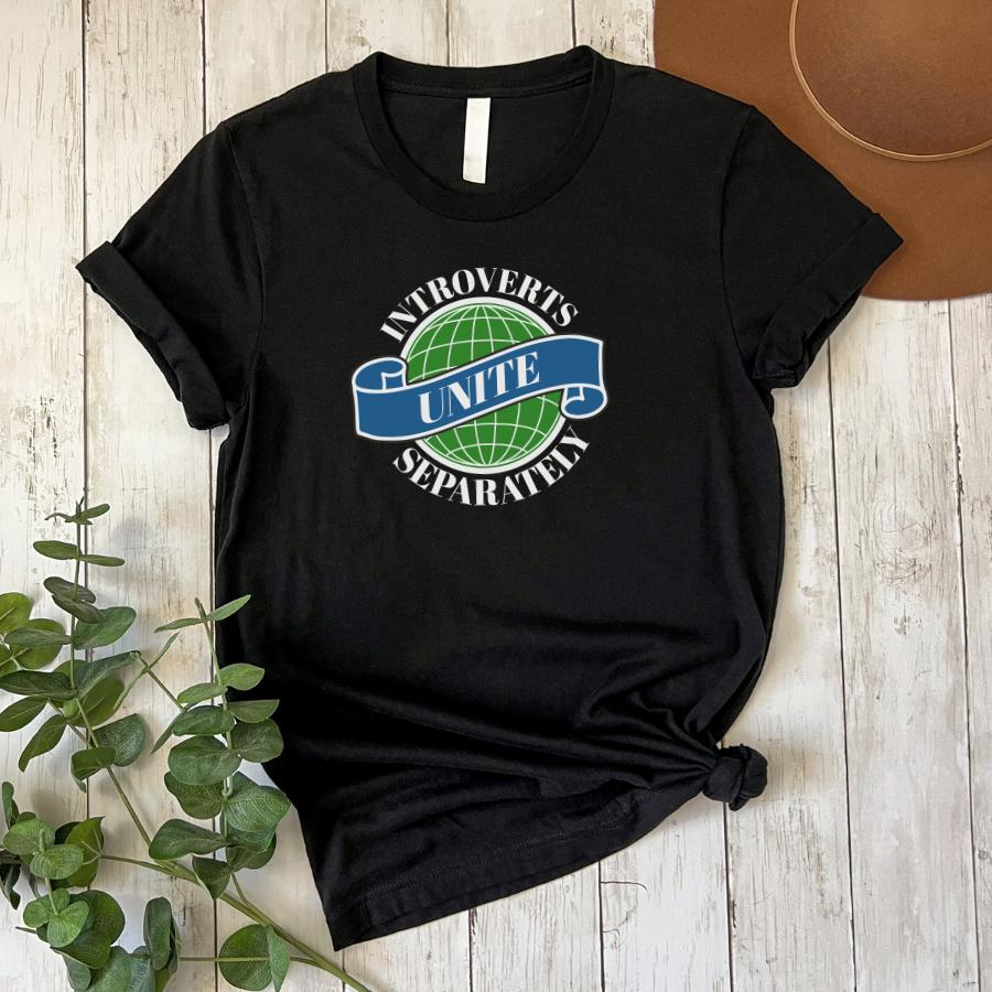 Introverts Unite Separately Tee Black